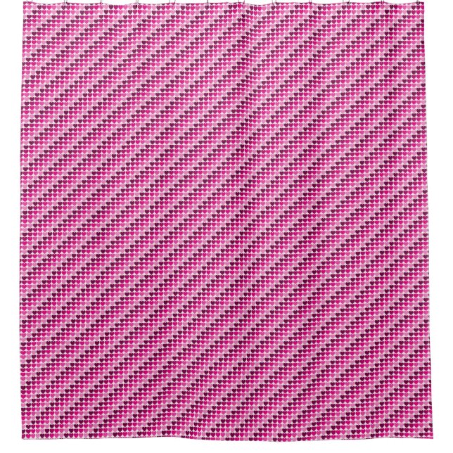Cortina Para Box Corações cor-de-rosa (Frente)