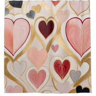 Cortina Para Box Corações de Amor