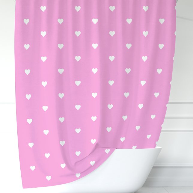 Cortina Para Box Corações Rosa e Branco (Criador carregado)