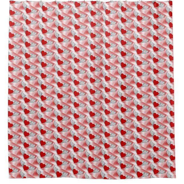 Cortina Para Box Corações Voadores Separados (Frente)