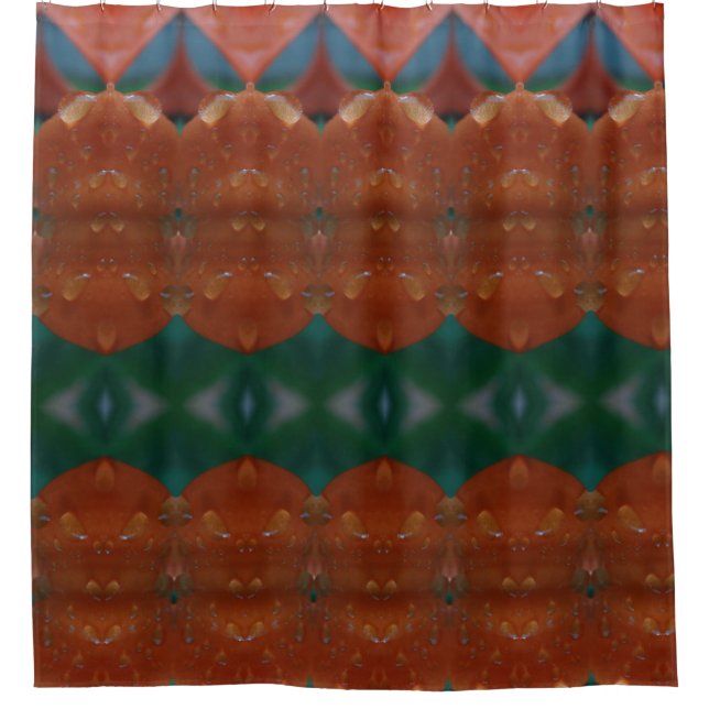 Cortina Para Box Coral & Green Ikat (Frente)