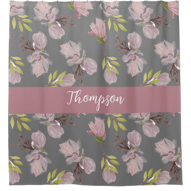 Cortina Para Box Cores bonitas na moda calliografia cinza (Frente)