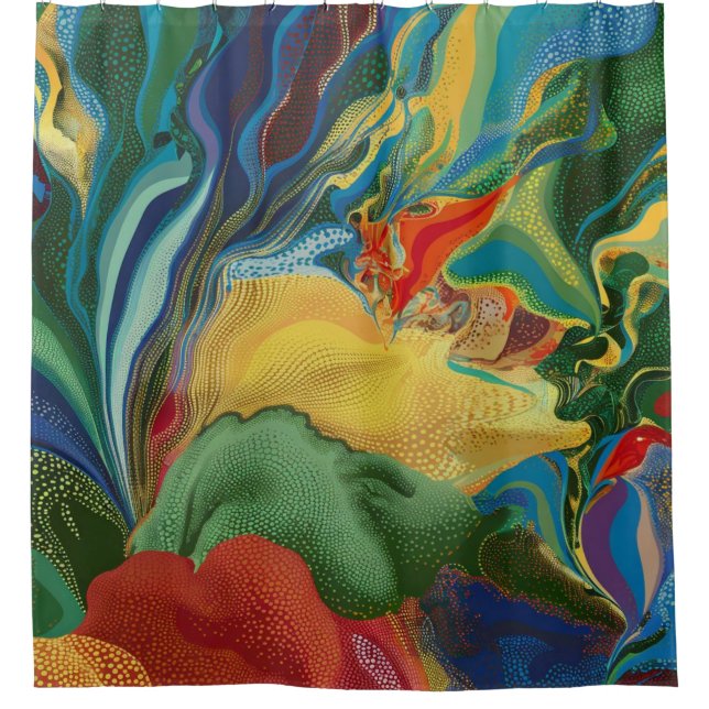 Cortina Para Box cores vibrantes reproduz a abstrato art (Frente)