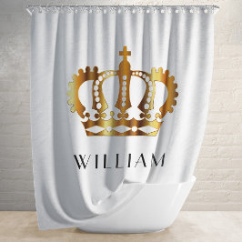 Cortina Para Box Coroa Real Personalizada em Ouro Branco