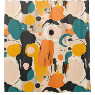 Cortina Para Box Cortina Abstrato Chá Colorida