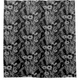 Cortina Para Box Cortina Branca Floral Moderna de Chá Branco