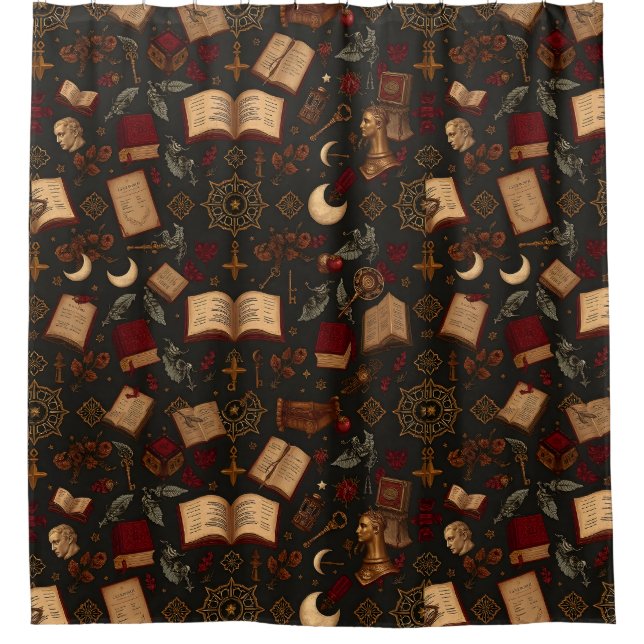 Cortina Para Box Cortina Chá Acadêmica Dark Scholarly (Frente)