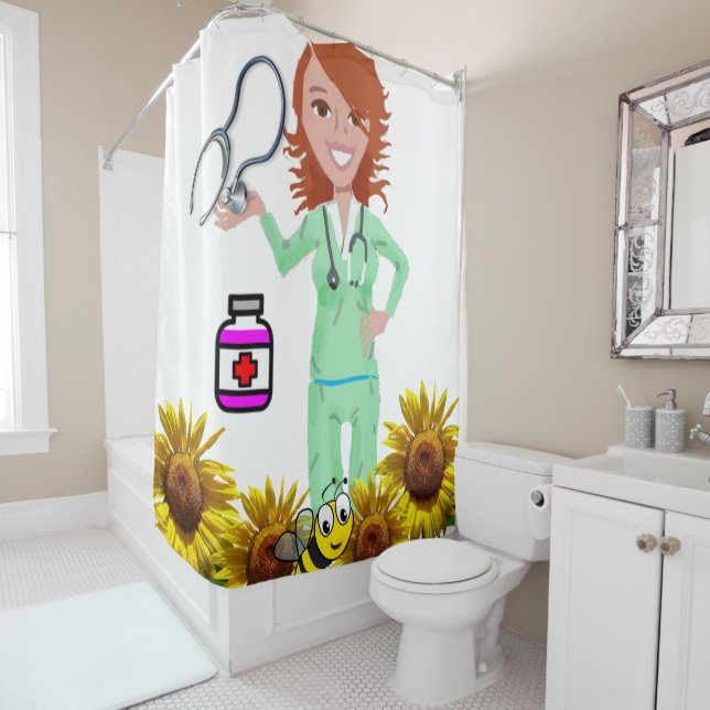 Cortina Para Box Cortina Chá de Enfermeira de Girassol (In Situ)