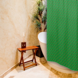 Cortina Para Box Cortina Chá verde de flor silvestre vermelha-padrã