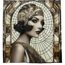 Cortina de Banho Flapper Roaring 20s