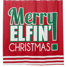 Cortina de chá alegre engraçada do Natal de Elfin