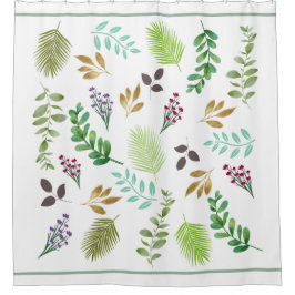 Cortina Para Box Cortina de Chá Botânica com Aquarela primavera