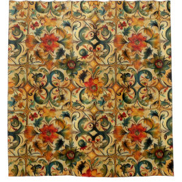 Cortina Para Box Cortina de Chá Botânica de Idade do ouro