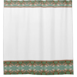 Cortina Para Box Cortina de chá com fronteira Gingko Leaf