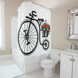 Cortina Para Box Cortina de Chá das Flores de Bike Vintage