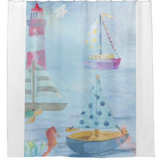 Cortina Para Box Cortina de Chá de Barcos