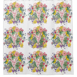 Cortina Para Box Cortina de Chá de Buquê de flor selvagem colorida