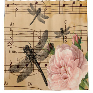 Cortina Para Box Cortina de Chá de Flor de Música Dragonfly