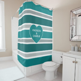 Cortina Para Box Cortina de chá de nomes personalizados de stripes