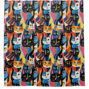 Cortina Para Box Cortina de Chá de Padrão de Cartoon Colorida