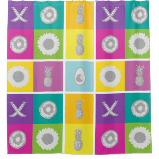 Cortina Para Box Cortina de Chá de Quadrados de Bloco de Cores Repr