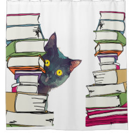 Cortina Para Box Cortina de Chá do Livro e não esqueça o Gato