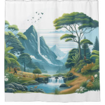 Cortina de Chá do rio Serene Mountain River