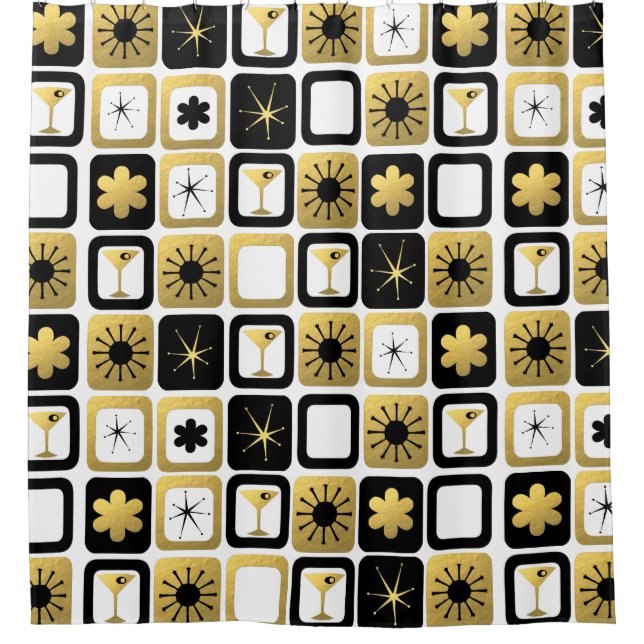 Cortina Para Box Cortina de chá Dourado glamoroso retro (Frente)