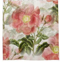 Cortina Para Box Cortina de Chá Floral do Vintage Rosa