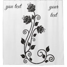 "Cortina de Chá Floral Elegante com Texto Personal