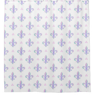 Cortina Para Box Cortina de Chá Pastel Purple Fleur De Lis