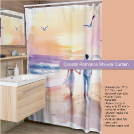 Cortina Para Box Cortina de Chá Romance Costeira