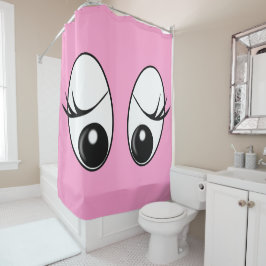Cortina Para Box Cortina de Chá rosa com olhos reproduzíveis - Sua 
