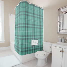 Cortina Para Box Cortina de Chá Teal da Xadrez Moderna