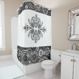 Cortina Para Box Cortina de chuveiro branca preta