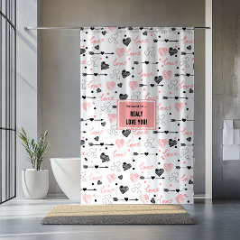 Cortina Para Box Cortina de Coração Desenhado à Mão com Nome Person