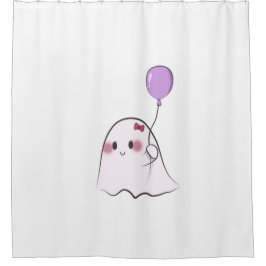 Cortina Para Box Cortina De Ducha Fantasma con globo violeta