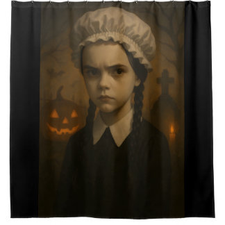 Cortina Para Box Cortina de ducha Halloween: Wednesday Addams
