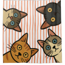 Cortinas de Banho de Gatos Espiões