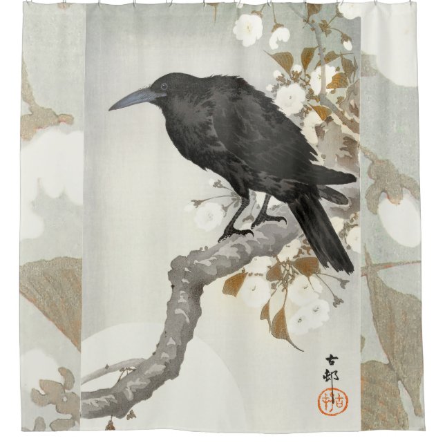 Cortina Para Box Corvo Koson Japonês Pássaro Corvo (Frente)