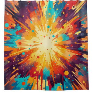 Cortina Para Box Cosmic Burst Abstract Splatter Art