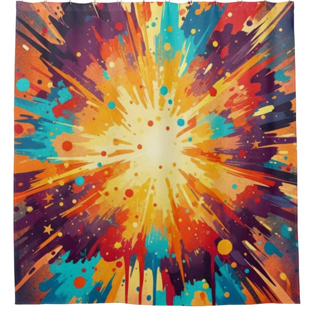 Cortina Para Box Cosmic Burst Abstract Splatter Art (Frente)