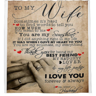 Cortina Para Box Cota De Amor Para Esposa | Presente para Decoração