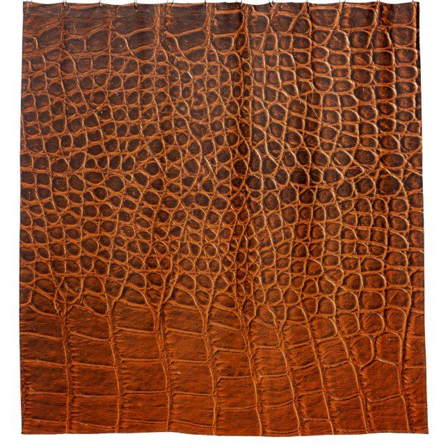 Cortina Para Box Couro-crocodilo castanho (Frente)