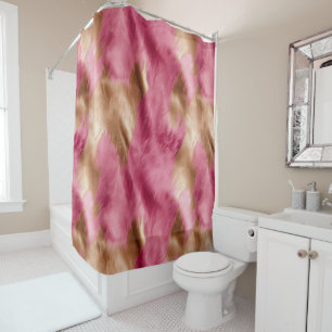 Cortina Para Box Cowhide Dourada-rosa ocidental