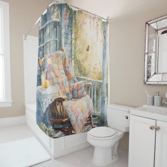 Cortina Para Box Cozy Porch com Quilt e Lemonade Charm (In Situ)