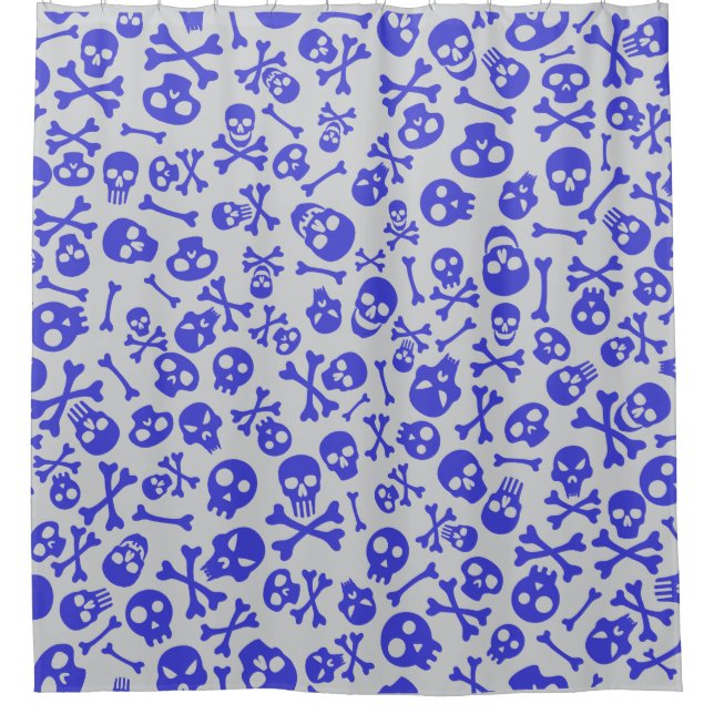 Cortina Para Box Crânio e Crossbones Halloween Padrão Invisível (Frente)
