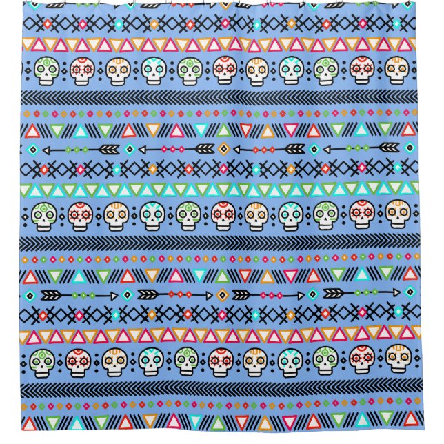 Cortina Para Box Crânio e Setas de Açúcar (Frente)