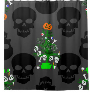 Cortina Para Box crânios de árvores de natal do pesadelo de hallowe