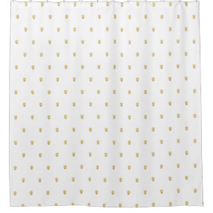 Cortina Para Box Crânios Dourados no branco